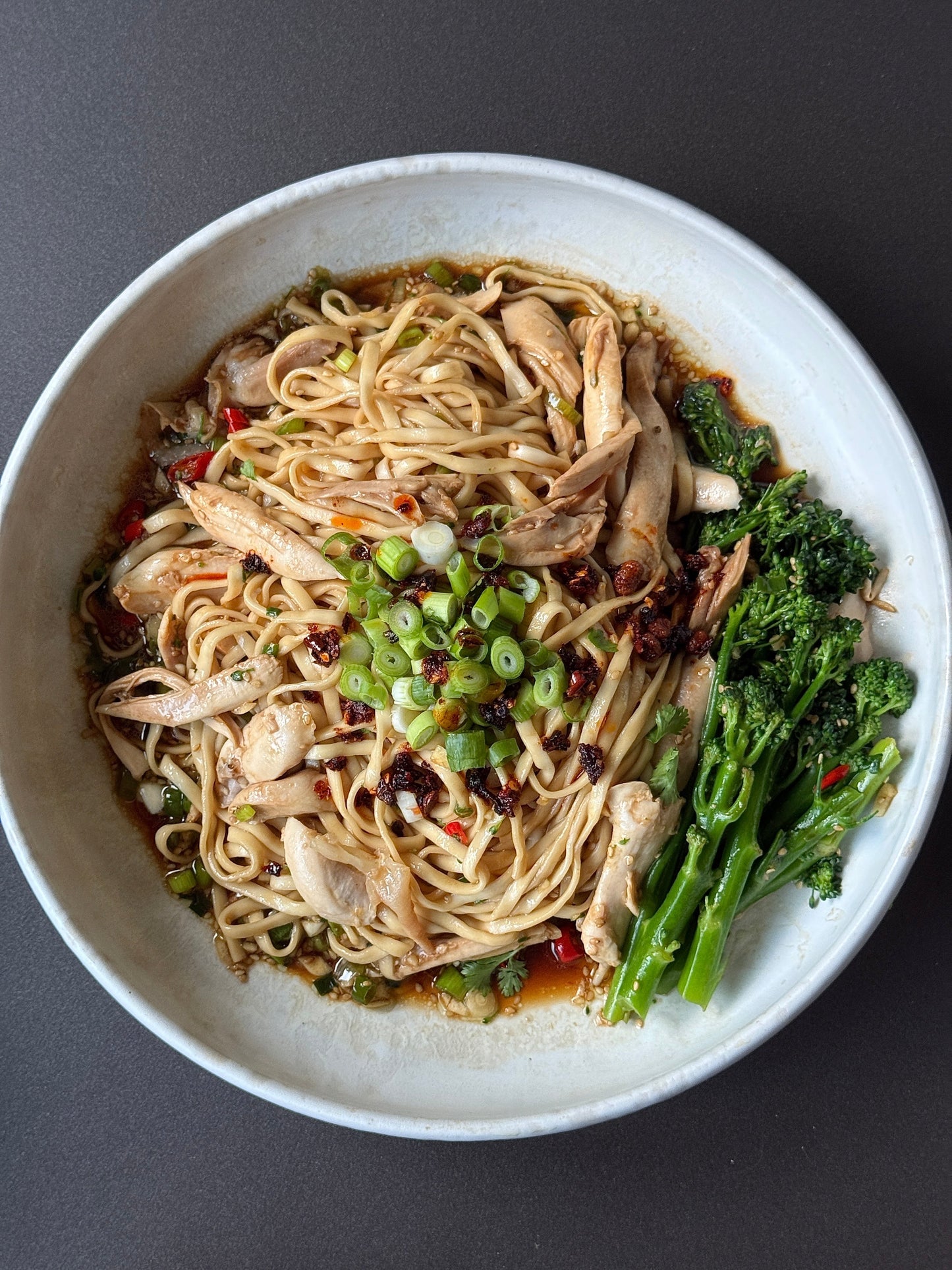 Steamed Chicken & Scallion Noodles